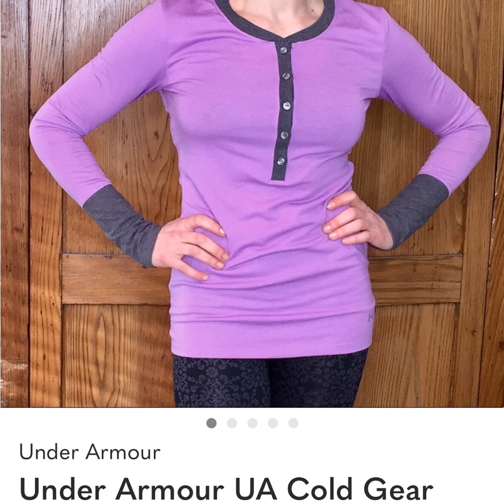 Under Armour Lavender and Charcoal Long Sleeve Shirt